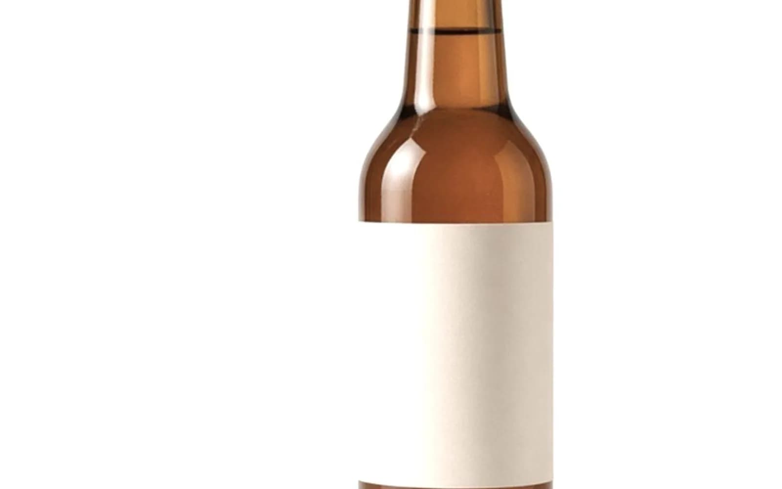 Close crop of an amber bottle on a white board with haze damage, the problem this guide is measuring.