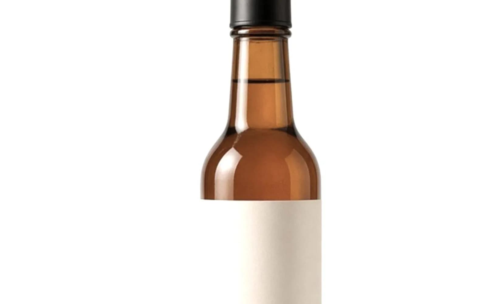 Close crop of an amber bottle on a white board with haze damage, the problem this guide is measuring.