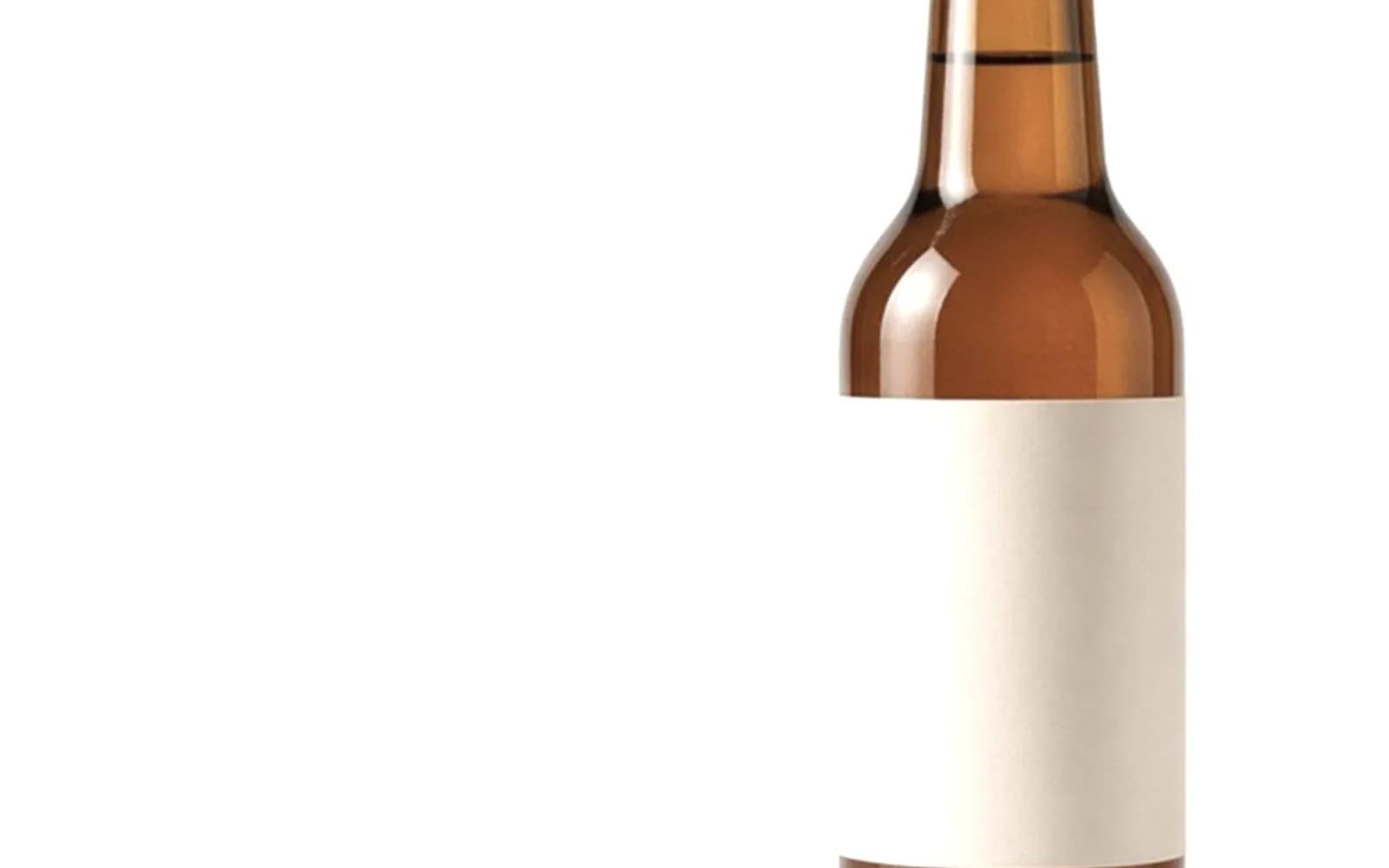 Close crop of an amber bottle on a white board with haze damage, the problem this guide is measuring.