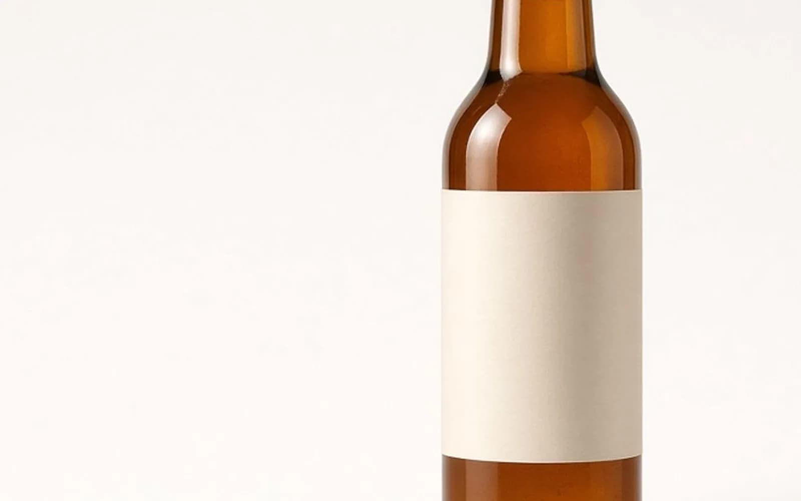 The same crop of an amber bottle on a white board without the haze damage, kept for comparison.